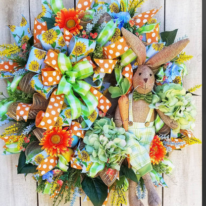 Leecogo Easter Ribbon Wired,2 1/2”x10 Yard,Orange Polka Dots Ribbon for Easter, Christmas, Wreath, Spring, Summer, Wedding, Baby Shower, Birthday