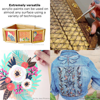 Jacquard Lumiere 2.25oz Fabric Paint Pearlescent Turquoise - Metallic Paint for Fabric Leather Canvas Paper and Wood - Light-bodied Metallic Acrylic Paint - Lightfast & Vibrant Metallic Acrylic Paints