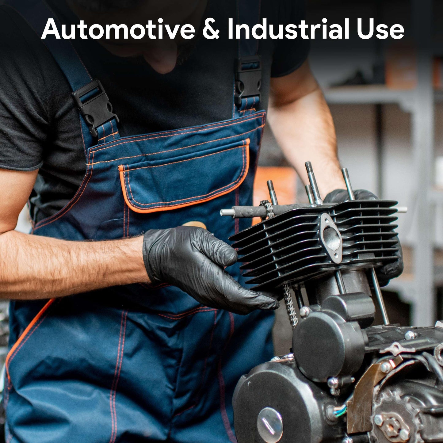 FifthPulse 6 Mil Black Nitrile Gloves Large, Heavy-Duty Disposable Gloves for Mechanics, Food Prep, and Medical Use - Powder-Free, Latex-Free, Extra Thick & Puncture-Resistant Rubber Glove - 50 Count