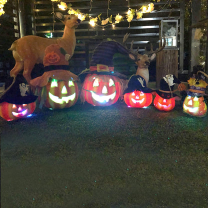 JOYIN 6 Pcs Light Up Pumpkins Halloween Decorations Outdoor Indoor Jack O Lanterns Decor LED Foam Home Large Trick Or Treat Bucket