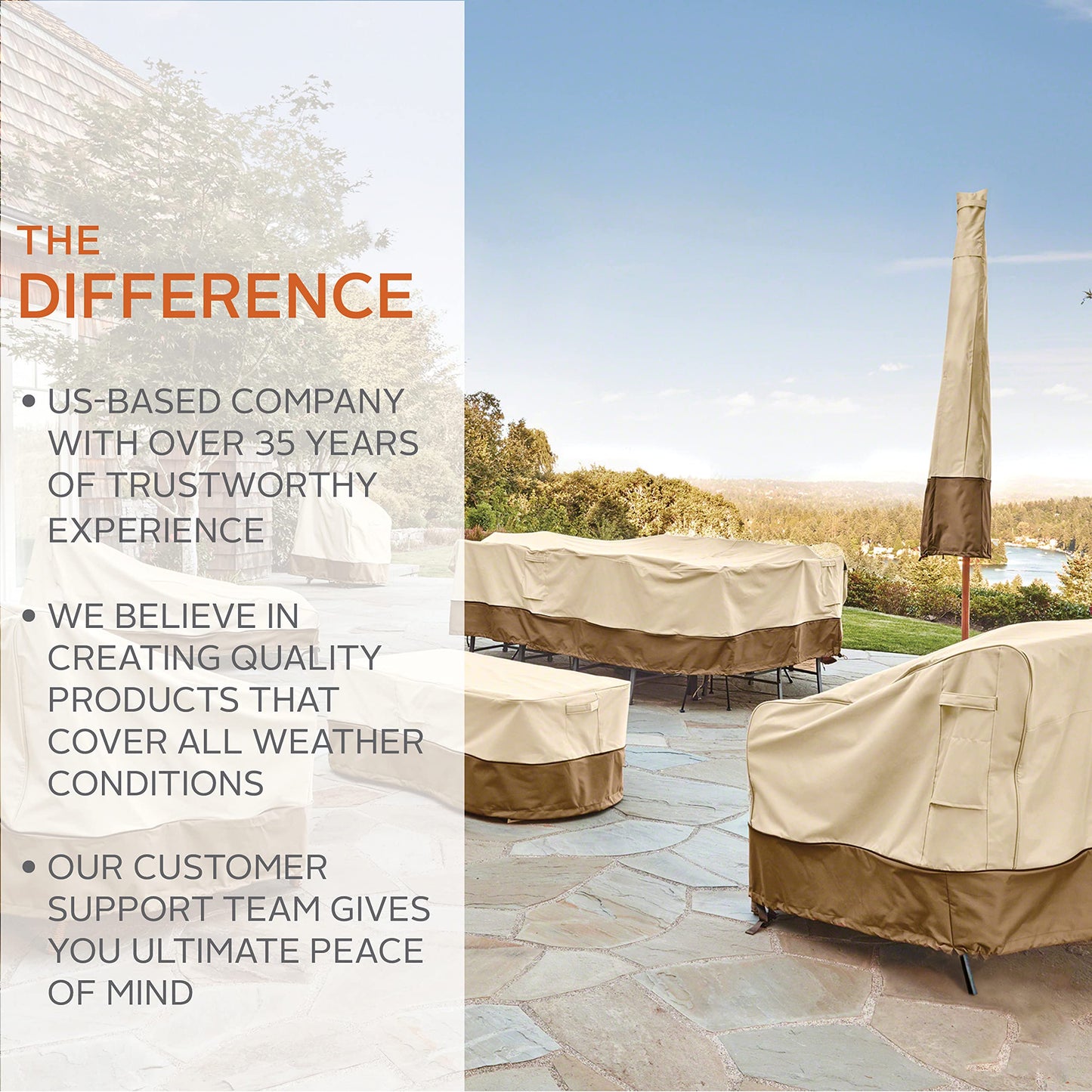 Classic Accessories Veranda Water-Resistant 70 Inch Picnic Table Cover, Outdoor Table Cover