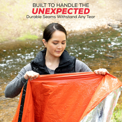 Emergency Sleeping Bag 3 Pack for Survival Gear and Supplies Life Bivy Sack Waterproof Mylar Emergency Blankets for Survival Kit Car Camping Gear Hiking Tac Bivvy Go Bag Supplies Sleep Sacks Shelter