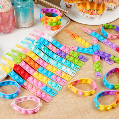 JOYIN Pop Fidget Toys pops Bulk 25 Pack Party Favors for Kids 4-8,8-12 Year, Fidget Bracelets Sensory Toys for Birthday Carnival Halloween Christmas Prizes Gifts Goodie Bags Stuffers for Kids