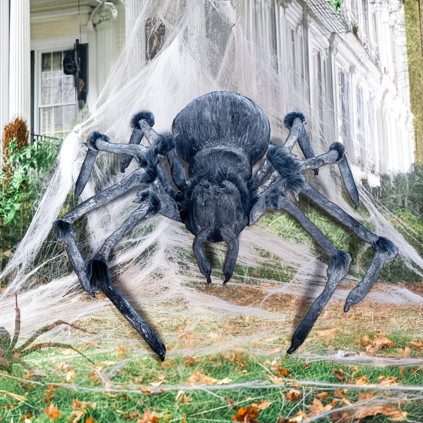 JOYIN Halloween Outdoor Decorations Giant Spider, 45” Scary Large Spider Halloween Decor Outside, Indoor Party Supplies, Yard Lawn Garden Haunted House Prop