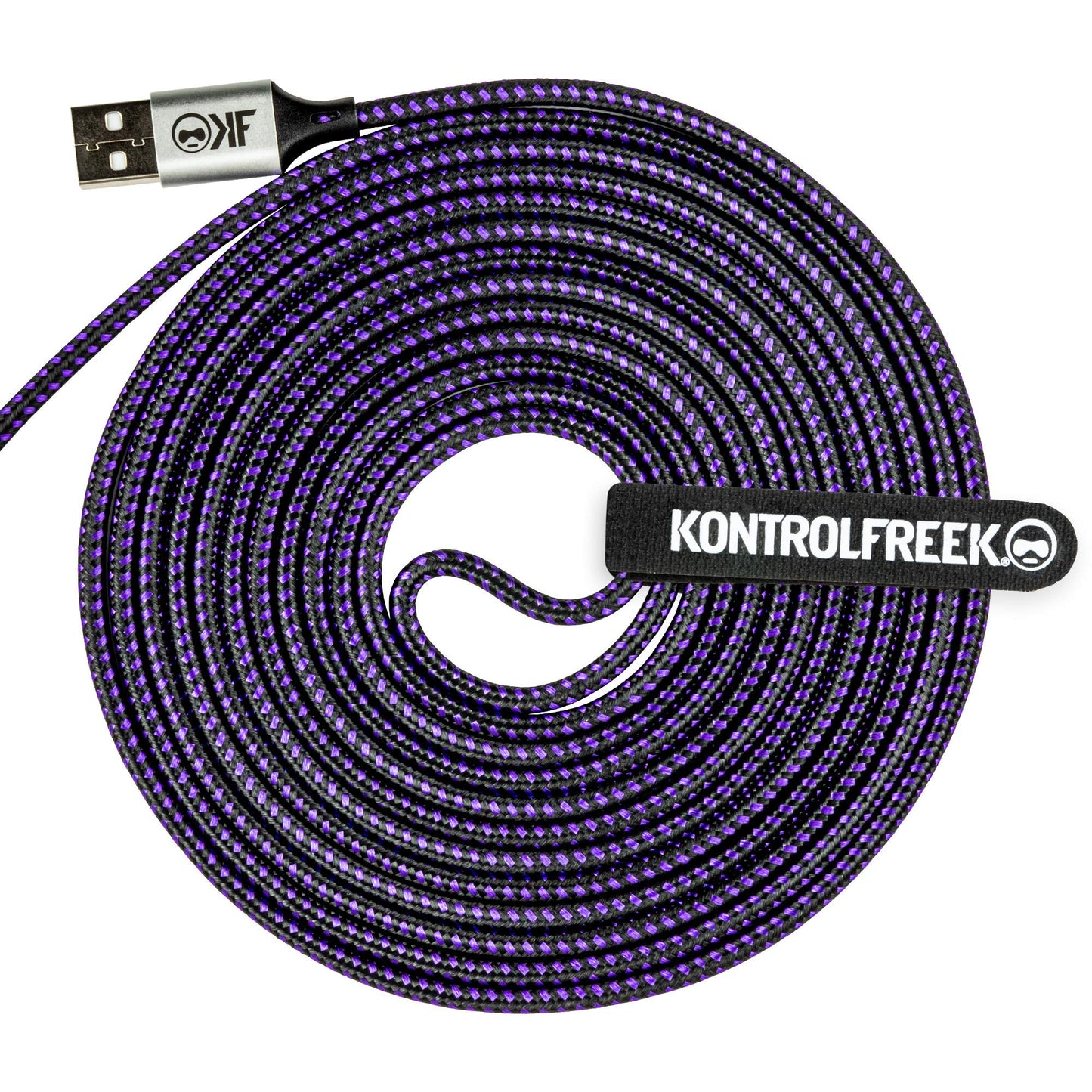 KontrolFreek Gaming Cable Micro USB (12ft) The Premium Durable Gaming Cable [Round Braided Nylon] for PlayStation Controllers, Xbox Controllers, PC, Android Smartphones and More