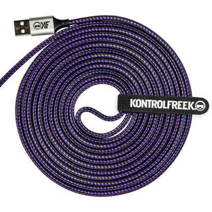 KontrolFreek Gaming Cable Micro USB (12ft) The Premium Durable Gaming Cable [Round Braided Nylon] for PlayStation Controllers, Xbox Controllers, PC, Android Smartphones and More