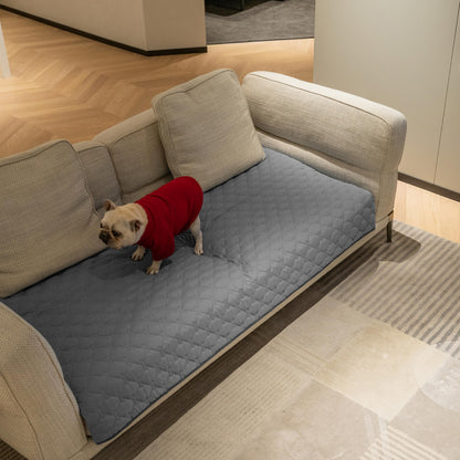 gogobunny 3X Stronger Waterproof Pet Blanket, Scratch Proof Furniture Protector for Dogs Cats, Reversible Cover 30x70 Inch, Dark Grey/Light Grey