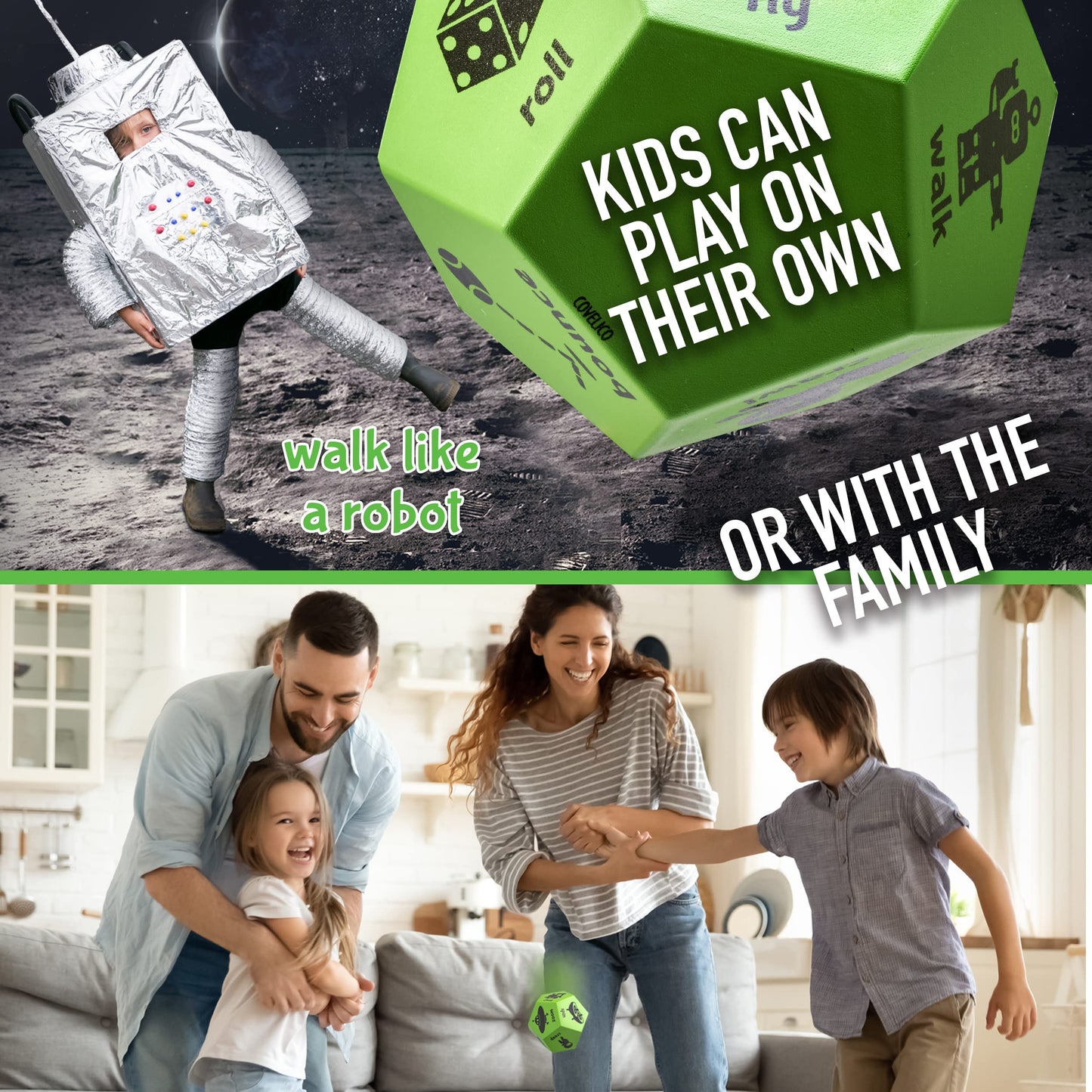 Covelico Movement Dice Games for Kids, Gross Motor Toys for Kindergarten, Preschool & Elementary School. Indoor Recess & Outdoor Toys, PE Equipment & Games for Classroom, Kids Gymnastics Equipment.