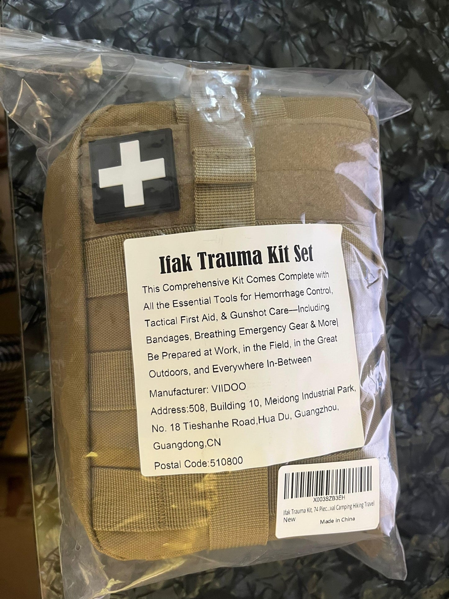 Ifak Trauma Kit, 74 Piece Upgrade Tactical First Aid Supplies, Molle Ifak Pouch Rip Away Refill Supplies for Survival Camping Hiking Travel