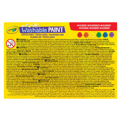 Crayola Washable Kids Paint, 6pk, Classic Colours, Children Art & Craft, projects, artist, students, creativity