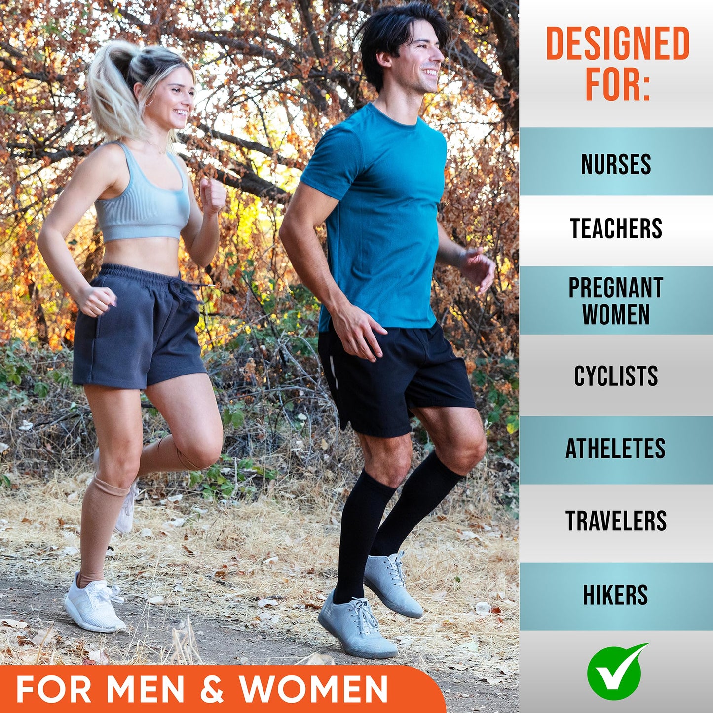 Compression Socks for Women & Men (20-30 mmHg) Support for Travel, Nurses, Pregnancy, Shin Splints, Sports and Everyday Wear