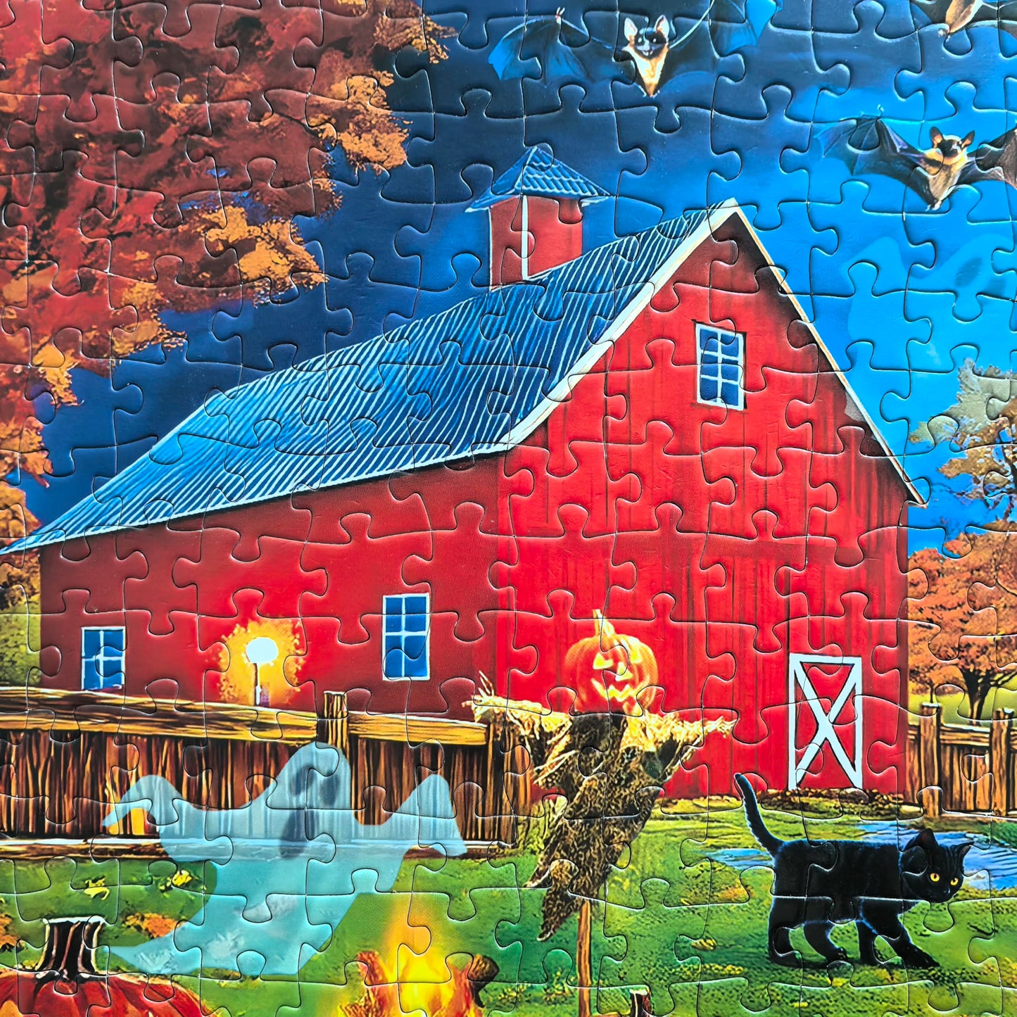Halloween Puzzles 500 Pieces - Autumn Fall Jigsaw Puzzles for Adults- Light a Jack-o'-Lantern