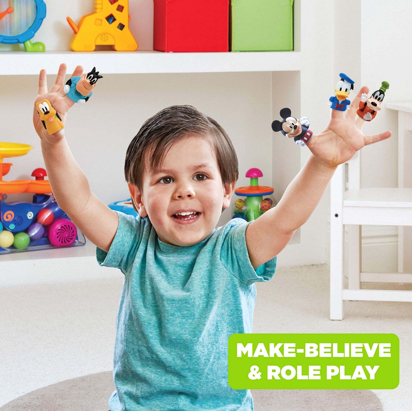 Disney Mickey & Friends 10-Piece Finger Puppet Set - Party Favors, Educational Story Time, Floating Pool & Beach Toys