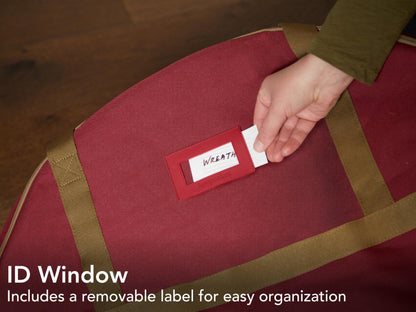 Covermates Keepsakes Christmas Wreath Storage Bag - Heavy Duty Polyester - Interior Pouch - Dual Zipper Pulls - Holiday Storage, Red