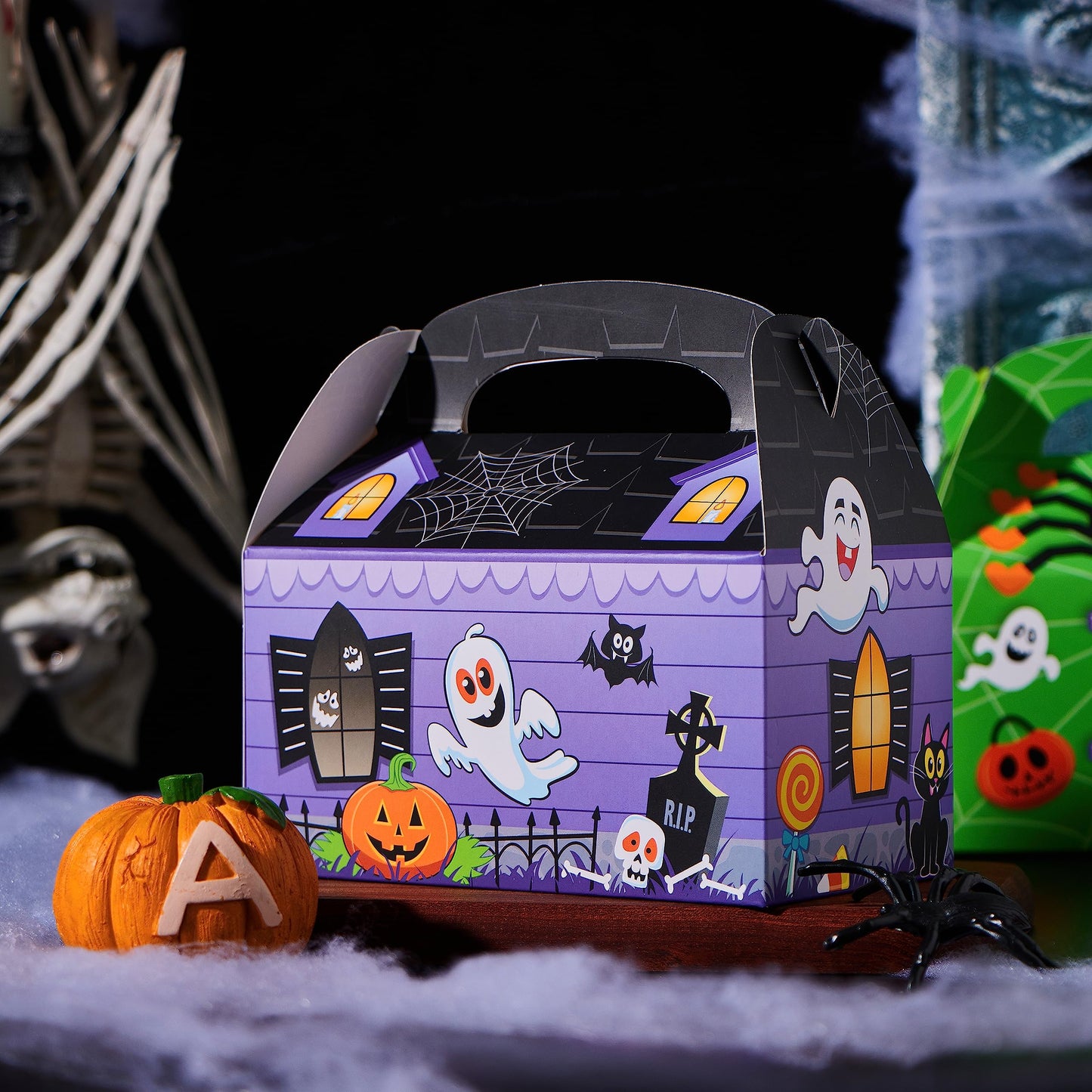 JOYIN 36 PCS Halloween Treat Boxes Candy Boxes Trick or Treat Cardboard Cookies Goodie Bags for Kids Halloween Party Favor Supplies, Classroom Exchange Goody Bags, Holiday Pastries, Cupcakes