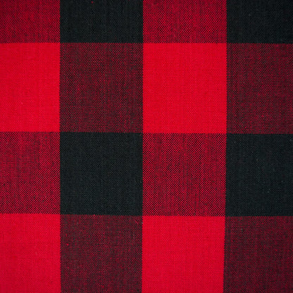 DII 100% Cotton, Machine Washable, Dinner, Summer & Picnic Tablecloth, 52 X 52, Red & Black Buffalo Check, Seats 4 People