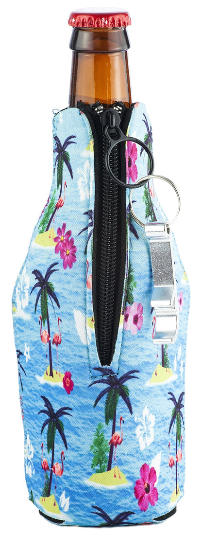 Funny Guy Mugs Flamingo Collapsible Neoprene Bottle Coolie - Drink Cooler