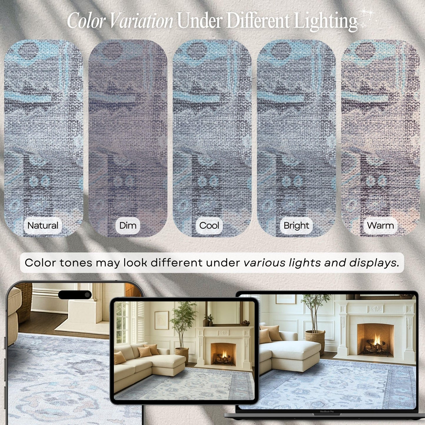 Fame Rugs Modern Oushak Rug 2x3, Doormat Vintage Turkish Gray Oriental Antique Inspired Small Area Rugs, Washable Foldable Luxury Living Room Bedroom (384GB, 2' x 3')