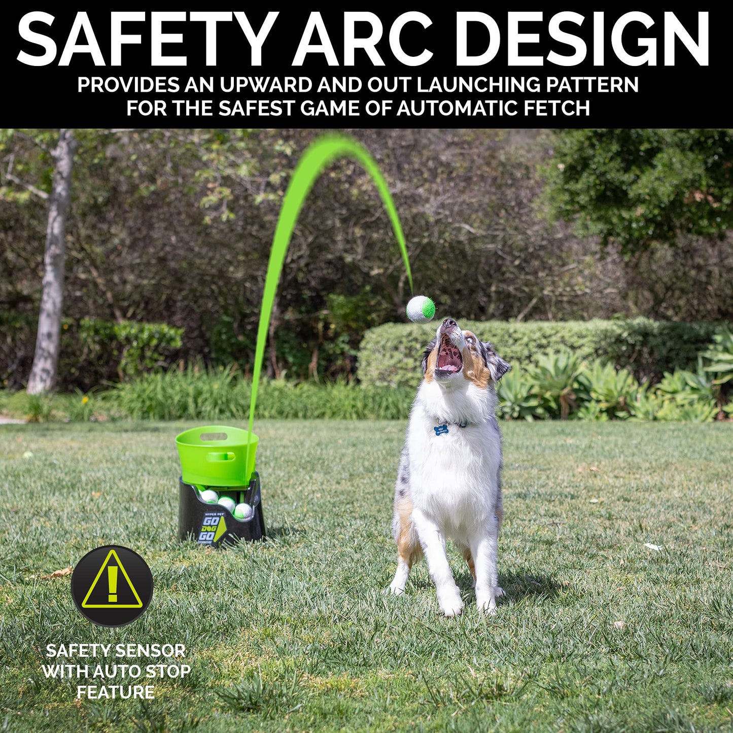 Hyper Pet GoDogGo Fetch Machine Dog Ball Launcher & Automatic Ball Launcher for Dogs With Five 2.5" Balls for Dogs 20-60 Pounds