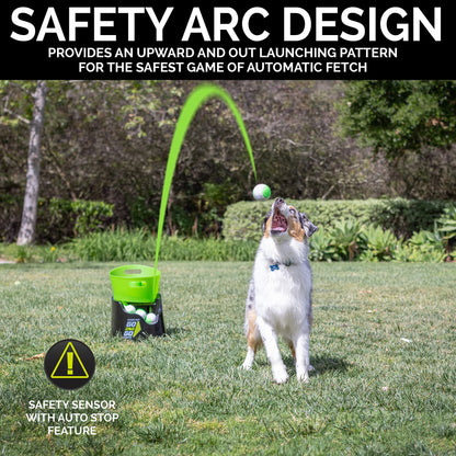 Hyper Pet GoDogGo Fetch Machine Dog Ball Launcher & Automatic Ball Launcher for Dogs With Five 2.5" Balls for Dogs 20-60 Pounds