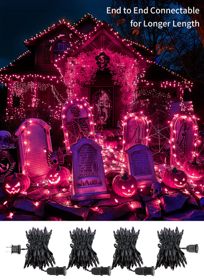 Purple Halloween Mini Lights, 50 Count 13 Feet Incandescent Bulb Mini String Lights, Connectable Halloween Light for Haunted House Ghost Party Holiday Window Indoor Outdoor Decoration, Purple