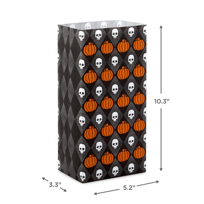 Hallmark Halloween Party Favor and Wrapped Treat Bags (30 Ct., Skulls and Pumpkins, Ghosts and Eyes) for Trick or Treating, Class Parties, Luminaries, Crafts, Día de los Muertos