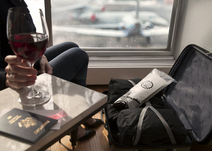 Jet Bag - Protective, Absorbent, Reusable Wine Bags for Travel (Set of 3) Made in the USA - Clear Back allows for Custom Insert