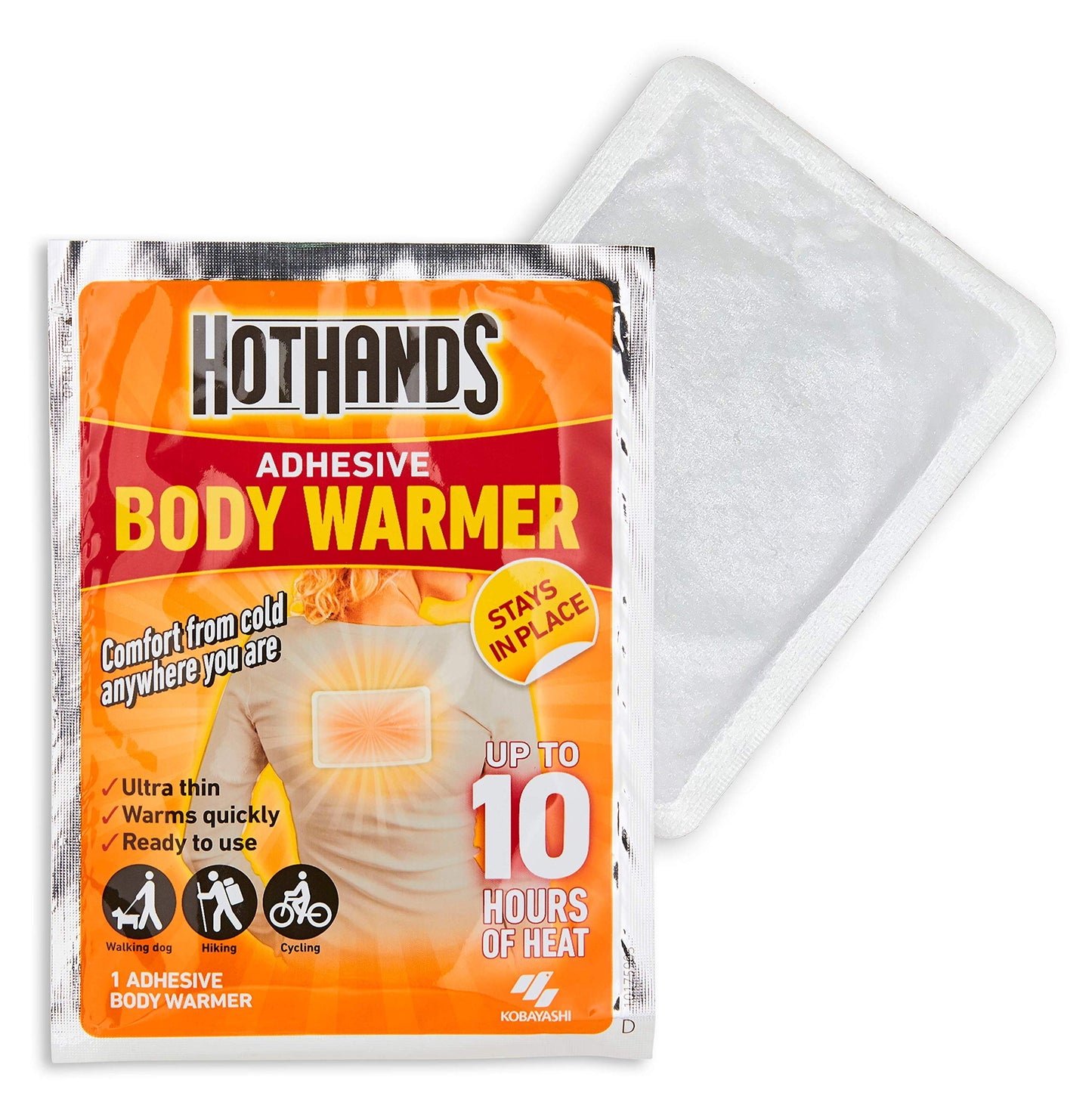 HOTHANDS Adhesive Body Air Activated Warmer Up to 10 Hours of Heat, 5 Count (Pack of 1)