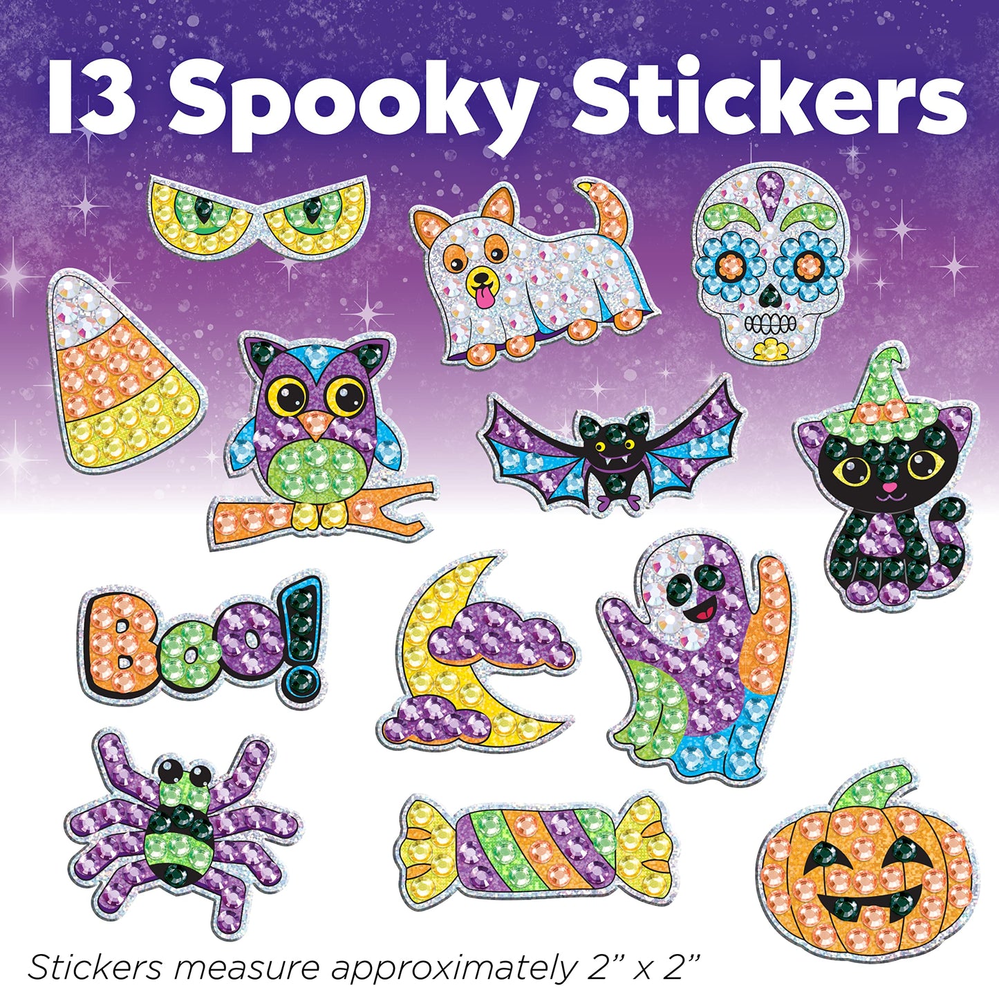 Creativity for Kids Big Gem Diamond Painting Kit - Halloween Stickers and Suncatchers - Spooky DIY Crafts for Kids, Trick or Treat Activities and Gifts for Kids (Ages 6+)