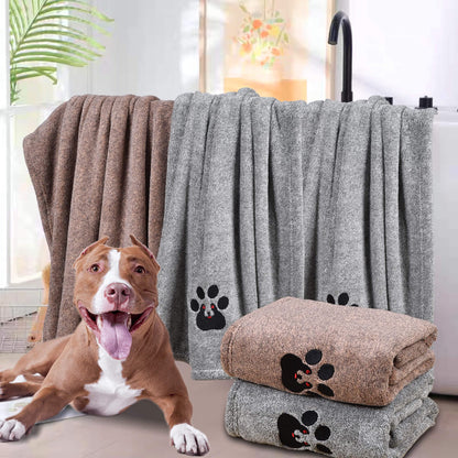 Dogvingpk Dog Towels for Drying Dogs Super Absorbent Soft Microfiber Pet Bath Grooming Towel for Dogs Cats and Other Pets (M-36" * 28", Grey )
