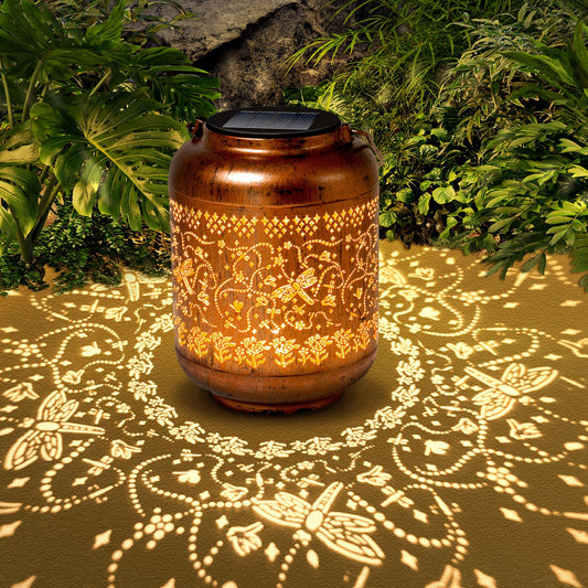 Dragonfly Solar Lanterns Outdoor Waterproof Dragonfly Birthday Gifts for for Women Mom Grandma, Hanging Solar Lights Garden Decoration Outside for Yard, Patio,Pathway Landscape