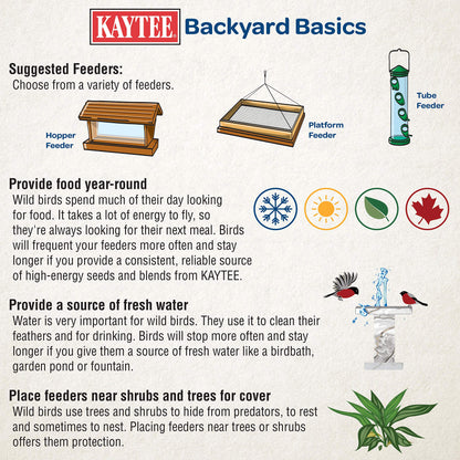 Kaytee Wild Bird Ultimate No Mess Wild Bird Food Seed For Cardinals, Finches, Chickadees, Nuthatches, Woodpeckers, Grosbeaks, Juncos and Other Colorful Songbirds, 9.75 Pound