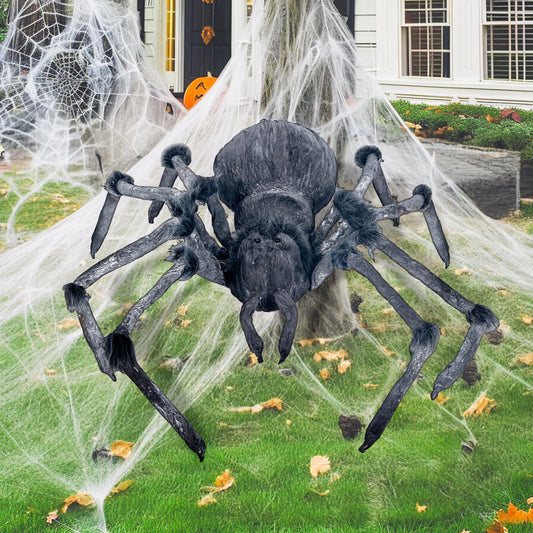 JOYIN Halloween Outdoor Decorations Giant Spider, 45” Scary Large Spider Halloween Decor Outside, Indoor Party Supplies, Yard Lawn Garden Haunted House Prop