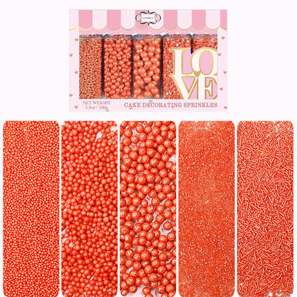 Confect Orange Sprinkles – Halloween Edible Sprinkle Mix | Assorted 5-Pack with Orange Dragees, Jimmies & Sparkling Sugar | Spooky-Night Sprinkles | Cake & Cupcake Decorating Topping | Vegan, Gluten-Free – 5 Oz