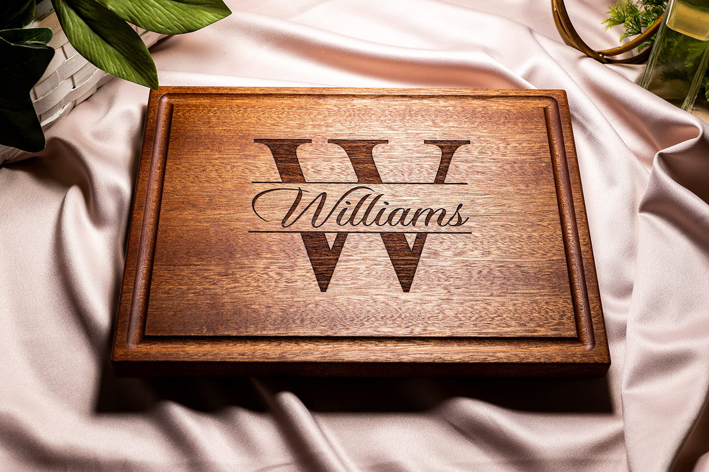 Personalized Cutting Board, Custom Wedding, Anniversary or Housewarming Gift Idea, Wood Engraved Charcuterie, for Friends and Family, Monogram Initial Design 004