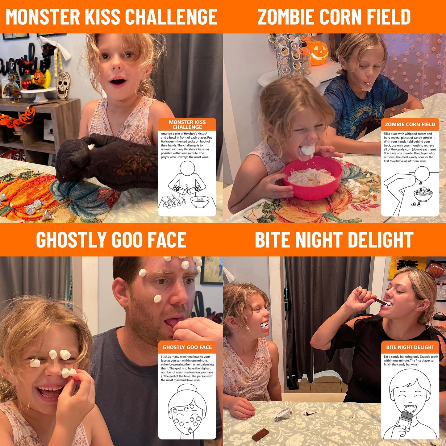 Funwares Minute of Fun Game - Minute to Win It Games for Kids, Adults, Teens, Families, Game Night, Gift for Home, Birthdays, or Travel. 2-12 Players! Halloween Edition - 100 Challenges