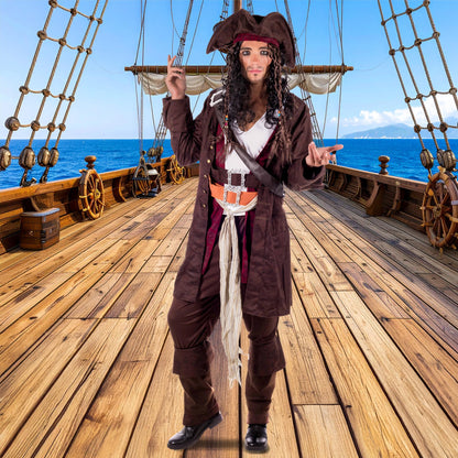 fun shack Pirate Costume Men, Mens Pirate Costume, Halloween Costumes for Men, Halloween Costumes Adult, X-Large