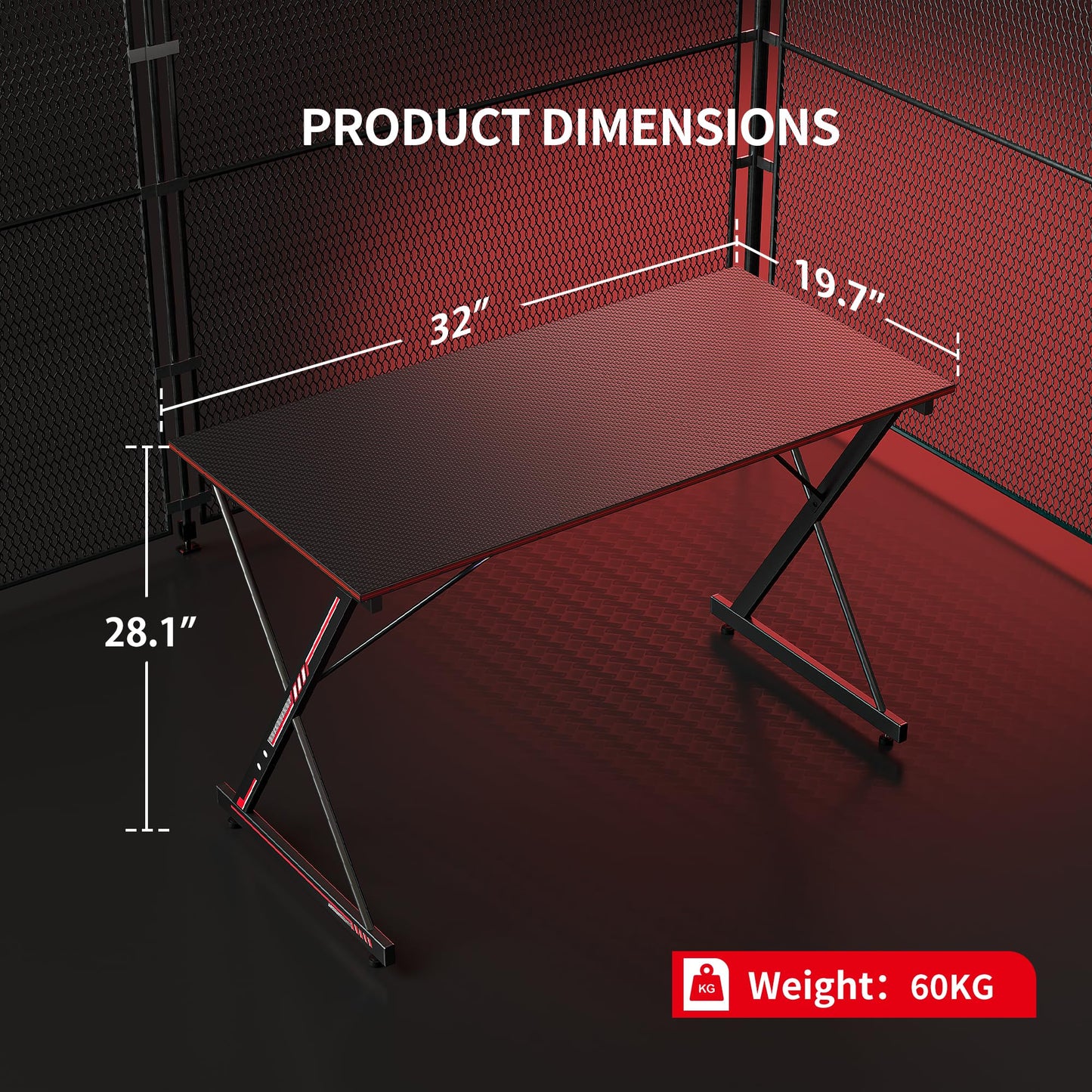 CubiCubi Gaming Desk 32 Inch PC Computer Desk, Home Office Desk Table Gamer Workstation, Simple Game Table, Black