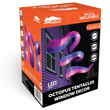 Joiedomi 3 Pcs Halloween Inflatables Octopus Tentacle Outdoor Window Decorations, Octopus Legs with Build-in LEDs, Halloween Front Door Window Roof Prop, Outdoor Holiday Blow up Decor for Garden Lawn