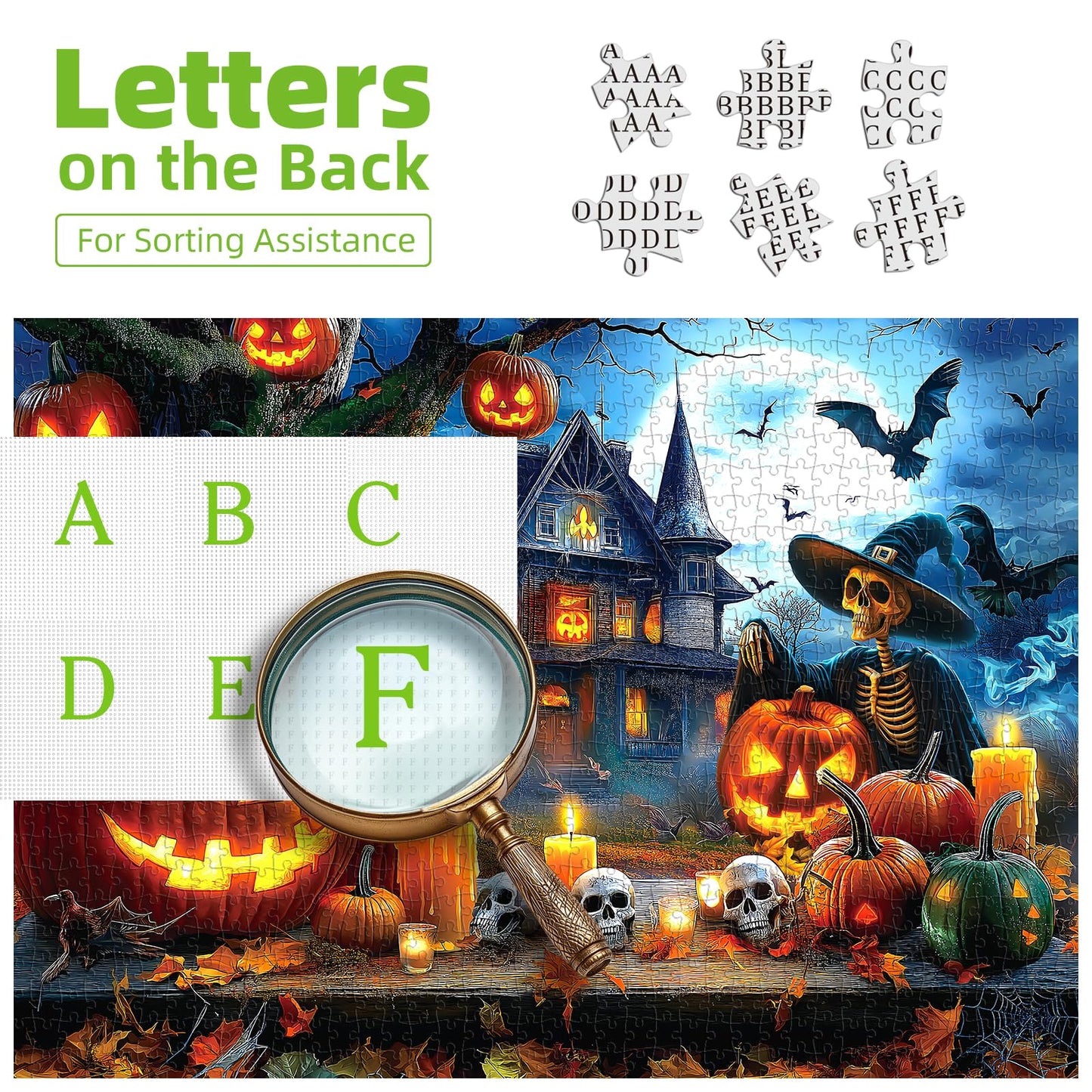 1000 Piece Puzzles for Adults Clearance, Ancient Castle Ghost Magic Tree for Adults, Hard Challenge Art Jigsaw Puzzles, for Gifts Birthday Party Games Family, 27.5 * 19.7 inch Dust Free Puzzle