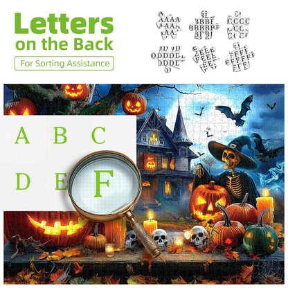 1000 Piece Puzzles for Adults Clearance, Ancient Castle Ghost Magic Tree for Adults, Hard Challenge Art Jigsaw Puzzles, for Gifts Birthday Party Games Family, 27.5 * 19.7 inch Dust Free Puzzle