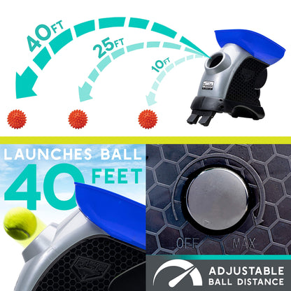 Franklin Pet Supply Co. Ready Set Fetch Automatic Tennis Ball Launcher Dog Toy - Electronic Thrower for Fetch + Playtime - Launches up to 40 Feet - Official Size