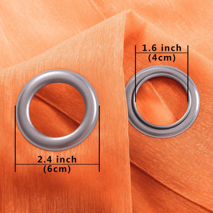 Halloween Curtains for Living Room,Bright Pumpkin Orange Color Sheer Fall Curtains for Bedroom Dining Room 84 Inches Long 2 Panels Set