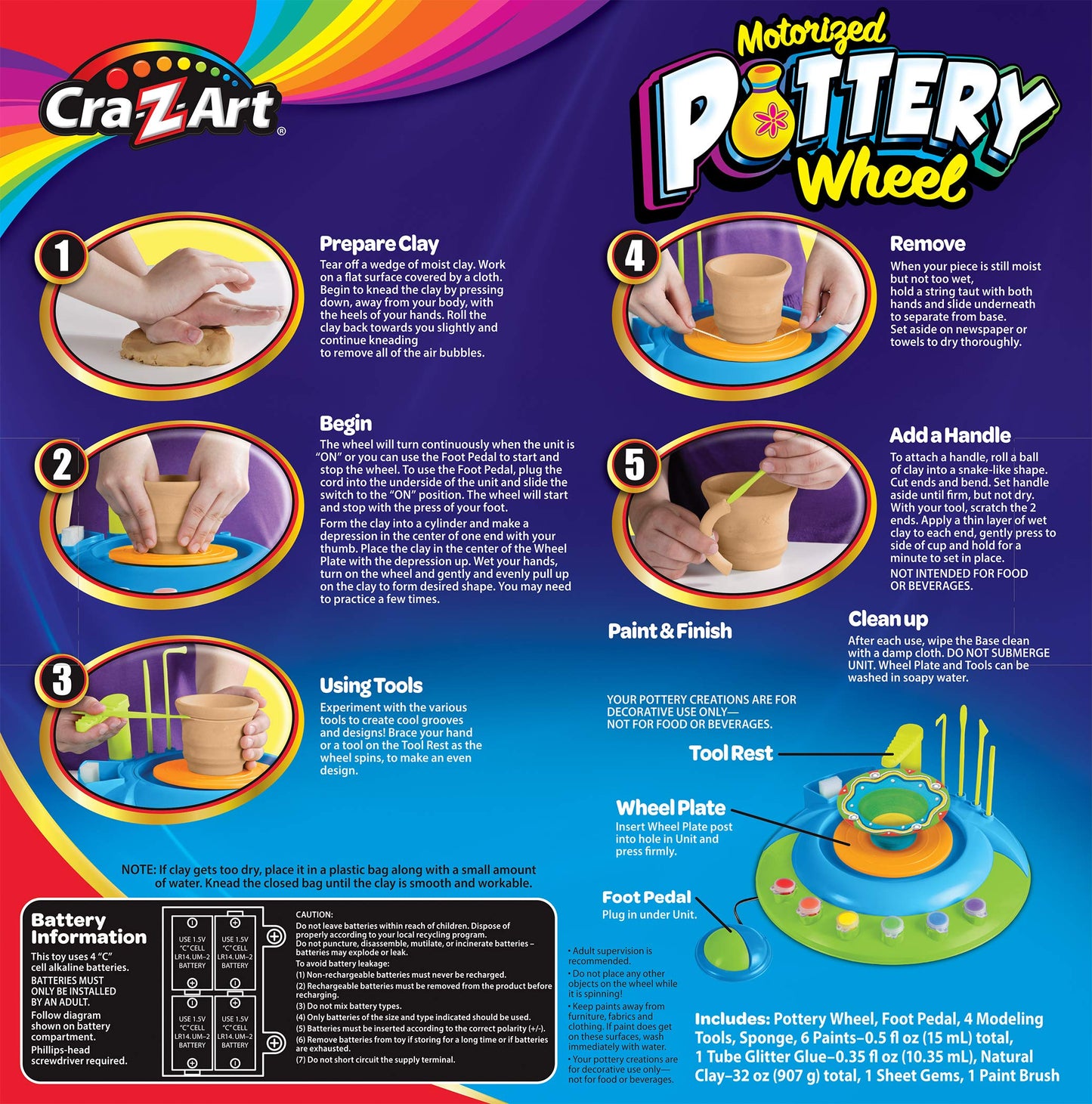 Cra-Z-Art Children’s Motorized Pottery Wheel Activity Set
