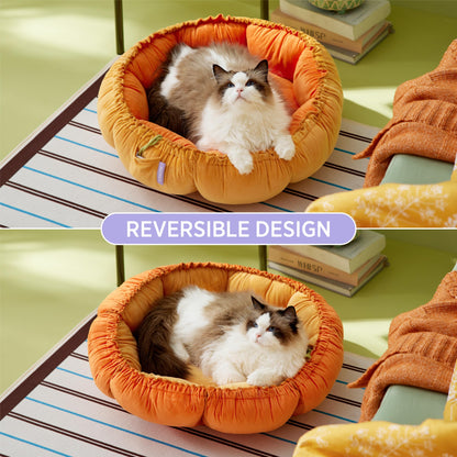 Lesure Cat Beds for Indoor Cats - Washable Cute Cat Beds with Versatile Dual-Use Design, Reversible Donut Pet Bed for Puppy and Kitten, 21x21x7 Inches