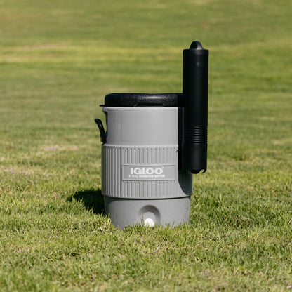 Igloo 5 Gallon Portable Sports Cooler Water Beverage Dispenser with Flat Seat Lid, Insulated Beverage Dispenser, Grey/Black