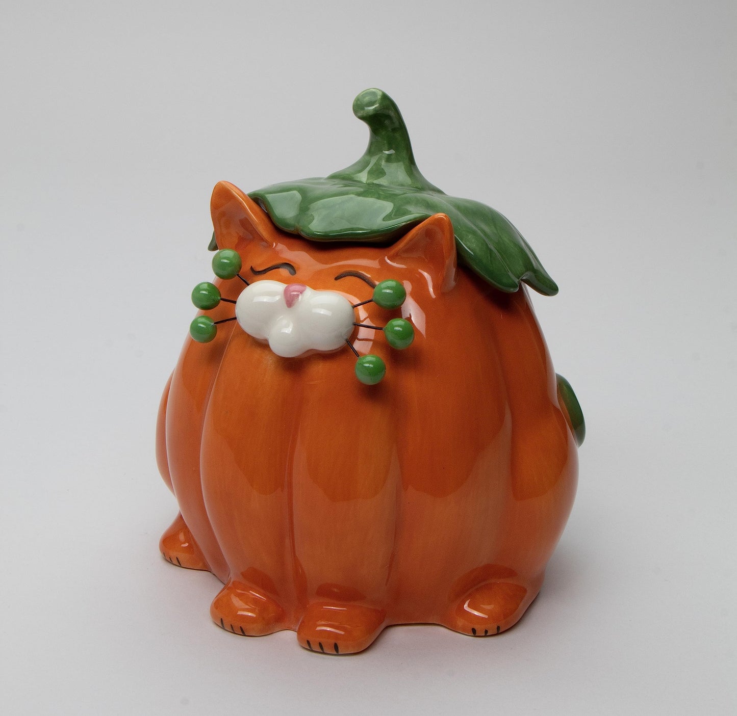 Cosmos Gifts Fine Ceramic Whisker Pumpkin Cat Candy Treat Bowl, 7-1/4" H