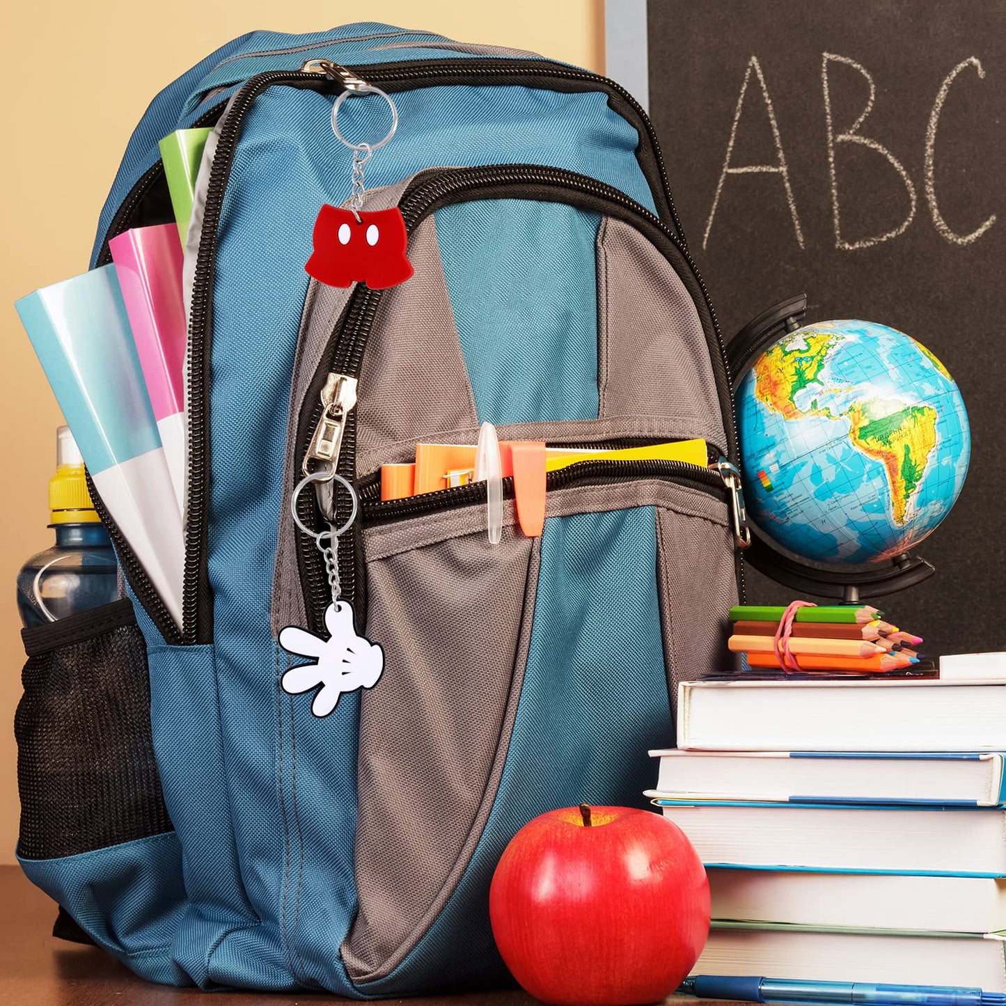 Lecinc 24 Pcs Mouse Keychain, Cute Mouse Silicone Keychain for Mouse Theme Party Favors Pendant, Mouse Birthday Party Supplies