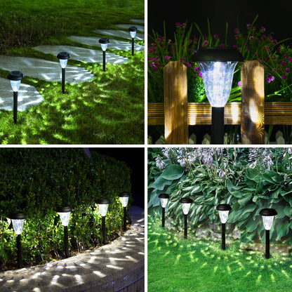 GIGALUMI 12 Pack Solar Light Outdoor Waterproof, Cool White Pathway Lights Solar Powered, Landscape Lighting, Garden Lights for Decor, Patio, Garden, Yard, Pathways, Walkway