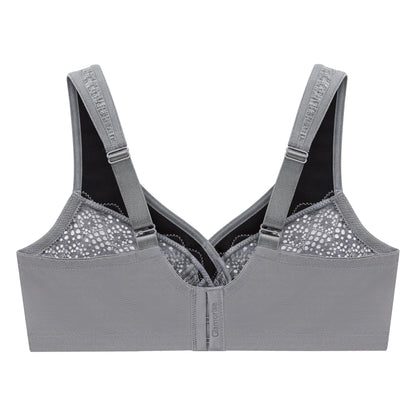 Glamorise Full Figure Plus Size MagicLift Moisture Control Bra Wirefree #1064 Gray Heather